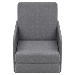 Helloshop26 Fauteuil chaise siège lounge design club sofa salon convertible 595 x 72 x 725 cm tissu gris clair 1102088/3