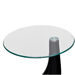 Avis vidaXL Table basse avec dessus de table en verre rond Noir brillant