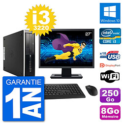 PC HP Compaq Pro 6300 SFF Ecran 27" i3-3220 RAM 8Go Disque 250Go Windows 10 Wifi - Occasion