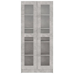 Acheter vidaXL Armoire à vitrine Gris béton 82,5x30,5x185,5 cm Bois ingénierie