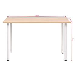 vidaXL Table à manger 120x60x73 cm Chêne et blanc pas cher