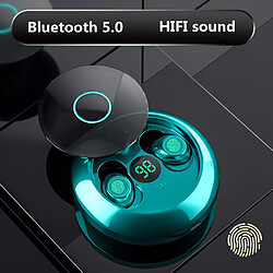 Universal Écouteurs Bluetooth Mini Écouteurs sans fil invisibles Écouteurs de sport stéréo haute fidélité Étanches à l &'eau Bouchons d &'oreille tactiles LED avec microphone