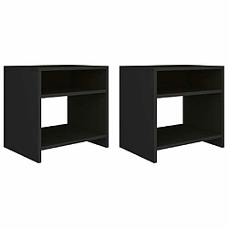 Maison Chic Lot de 2 Tables de chevet - Tables de Nuit Noir 40x30x40 cm Bois d'ingénierie