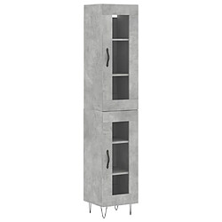 vidaXL Buffet haut Gris béton 34,5x34x180 cm Bois d'ingénierie