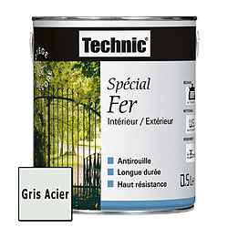 Peinture Spécial Fer - Gris Acier - 0.5 L - TECHNIC