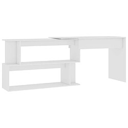 Maison Chic Bureau solide,Table de travail,Bureau d'ordinateur d'angle Blanc 200x50x76 cm Aggloméré -GKD58333