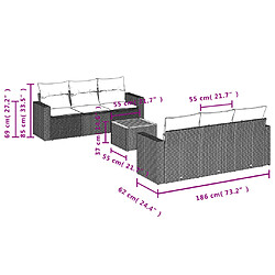 Avis vidaXL Salon de jardin avec coussins 7 pcs beige résine tressée