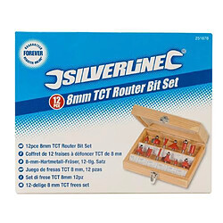 Silverline Coffret de 12 fraises à défoncer TCT Queue de 8 mm - 251678