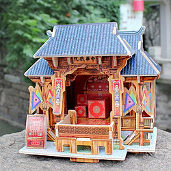 1/24 bricolage miniature kits 3d maison de poupée w / meubles décor de cadeau de théâtre chinois