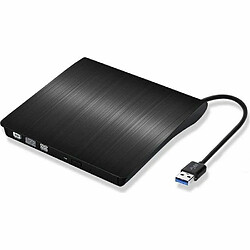 Lecteur-Graveur CD-DVD-RW USB 3.0 pour PC ASUS Chromebook Branchement Portable Externe (NOIR)