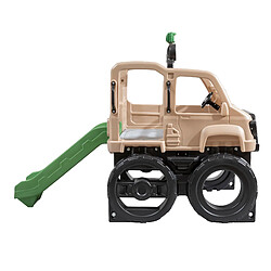 Step2 Safari Truck Climber Cadre d'escalade avec toboggan | Structure à grimper en plastique pour le jardin | Jeux escalade pour enfants en forme de voiture