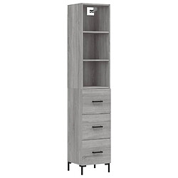 Maison Chic Buffet,Meuble de Rangement,commode pour salon,Cuisine Sonoma gris 34,5x34x180 cm Bois d'ingénierie -MN85056