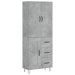 Maison Chic Buffet,Meuble de Rangement,commode pour salon,Cuisine Gris béton 69,5x34x180 cm Bois d'ingénierie -MN41308