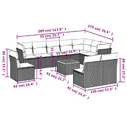 Avis Maison Chic Salon de jardin 11 pcs avec coussins | Ensemble de Table et chaises | Mobilier d'Extérieur beige résine tressée -GKD38048