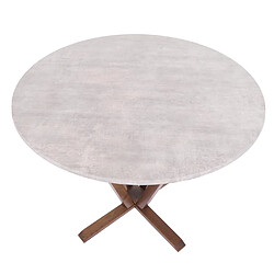 Acheter Mendler Table de bistrot HWC-M56, table de salle à manger, bois massif HPL stratifié mélaminé Ø92cm, aspect béton, piétement brun