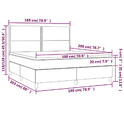 Acheter vidaXL Sommier à lattes de lit matelas et LED Marron foncé 180x200cm