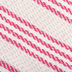 vidaXL Couverture coton à rayures 160x210 cm Rose et Blanc pas cher