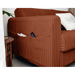 Lisa Design Owen - canapé 3 places convertible - couchage quotidien - matelas 12 cm - en velours côtelé grosses côtes pas cher