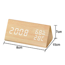 Elixir Température et humidité créatives multifonctions réveil silencieux horloge en bois led créative bois de bambou