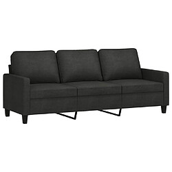 vidaXL Canapé à 3 places Noir 180 cm Tissu