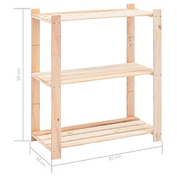 Acheter vidaXL Étagères de rangement à 3 niveaux 5 pcs 80x38x90 cm Pin 150 kg