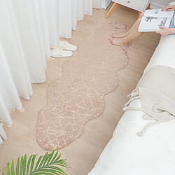 LUUCOZK Tapis à poils longs en fausse fourrure pour chambre à coucherpour chambre à coucher, salon-chameau-60x180 cm 