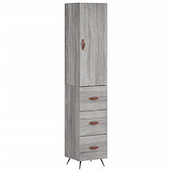 Maison Chic Buffet,Meuble de Rangement,commode pour salon,Cuisine Sonoma gris 34,5x34x180 cm Bois d'ingénierie -MN66597