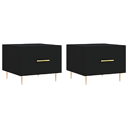 vidaXL Tables basses 2 pcs noir 50x50x40 cm bois d'ingénierie