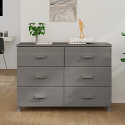 vidaXL Buffet HAMAR Gris clair 113x40x80 cm Bois massif de pin