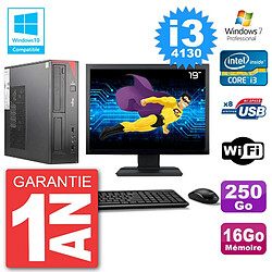 PC Fujitsu Esprimo E520 Ecran 19" i3-4130 RAM 16Go 250Go Graveur DVD Wifi W7 · Occasion 