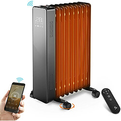 Vendos85 Radiateur à Bain d'huile 2000W avec minuterie 24h, Smart Control et App-Smart Life noir