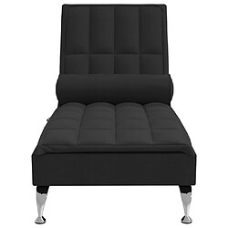 Avis vidaXL Chaise longue de massage avec traversin noir tissu