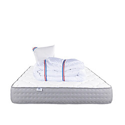 LUXURY LITERIE Matelas 90x190 cm, Zen, 20 cm, mémoire de forme, ferme, face été/hiver + 1 oreiller + couette 