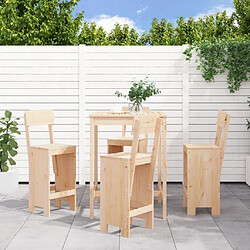 Maison Chic Table de bar et chaises d'extérieur 5 pcs,Ensemble de bar de jardin pour relax bois de pin massif -GKD860333