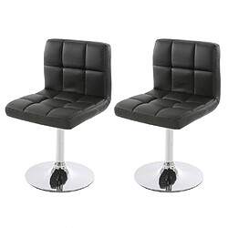 Decoshop26 Lot de 2 chaises fauteuils de salle à manger en synthétique noir CDS04068 