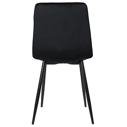 Decoshop26 Lot de 2 chaises de salle à manger en velours noir pieds métal noir mat style moderne CDS10099