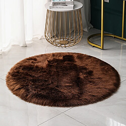 LUUCOZK Tapis moelleux en fausse fourrure Tapis à poils longs pour chambre à coucher Salon-Café-100cm