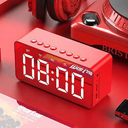 Wewoo Enceinte Bluetooth Haut-parleur AEC BT506 avec miroiraffichage de l'horloge LEDréveil doubleSnoozeappel mains libres HDchaîne stéréo haute fidélité rouge 