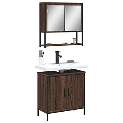 Maison Chic Armoire de Bain | Ensemble de 2 meubles salle de bain Chêne marron -GKD37712