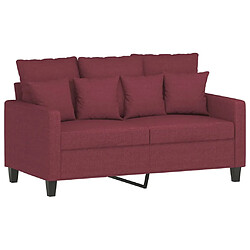 Avis vidaXL Ensemble de canapés 4 pcs avec coussins rouge bordeaux tissu