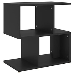 vidaXL Table de chevet noir 50x30x51,5 cm bois d'ingénierie