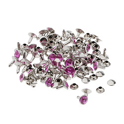 50pcs boutons-pression Rivets Artisanat en cuir pour accessoires de vêtement 7mm Violet