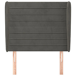 Avis Maison Chic Tête de lit scandinave avec oreilles,meuble de chambre Gris foncé 103x23x118/128 cm Velours -MN59927