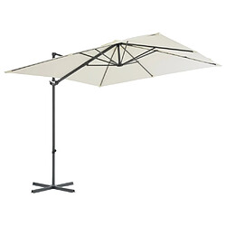 vidaXL Parasol de jardin en porte-à-faux avec mât en acier sable