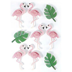 Graines Creatives 9 stickers 3D - Flamants rose 5,5 cm 