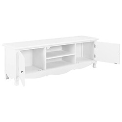 Maison Chic Meuble TV scandinave - Banc TV pour salon Blanc 120x30x40 cm Bois -MN33559 pas cher