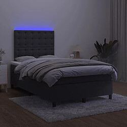 Avis vidaXL Sommier à lattes de lit matelas et LED Noir 120x200 cm Velours