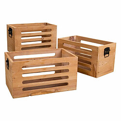 Boîtes de rangement Alexandra House Living Marron Bois d'épicéa 17 x 15 x 28 cm 25 x 13,5 x 14 cm 22 x 10,5 x 13 cm 3 Pièces 