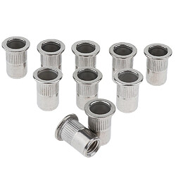 Acheter 10Pcs / Lot M4-M8 Filetage métrique en acier inoxydable Rivet Nut Rivnut Inserts Nut M8