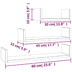 vidaXL Étagères murales 3 pcs Chêne sonoma Bois d'ingénierie pas cher